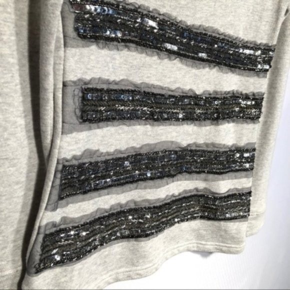 Philosophy Striped Beaded Sequin Scoop Neck Top - Picture 3 of 8